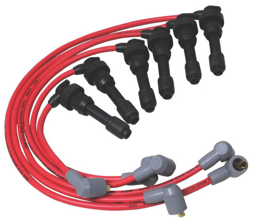 Spark Plug Wire Set - Super Conductor - Spiral Core - 8.5 mm - Red - Factory Style Boots / Terminals - Mitsubishi V6 - Kit