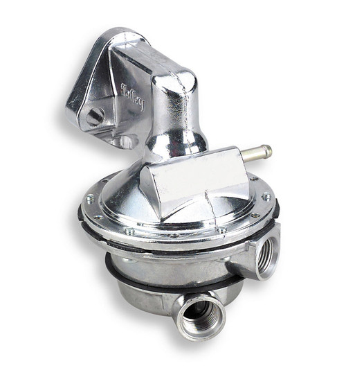 Fuel Pump - Marine - Mechanical - 110 gph - 6.5-8 psi - 3/8 in NPT Female Inlet / Outlet - Aluminum - Polished - Small Block Chevy - Each