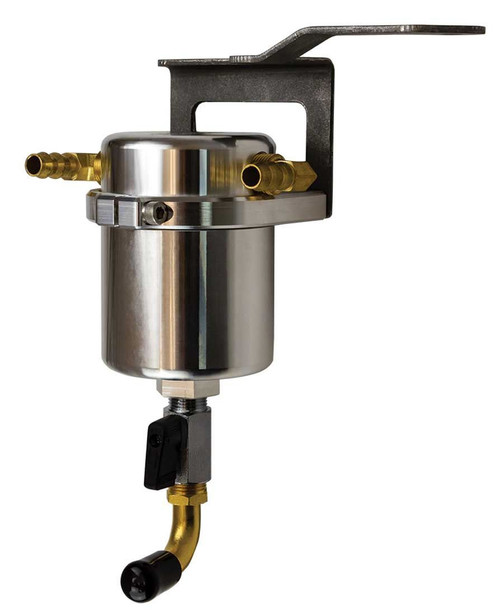 Air-Oil Separator - 2.875 in Diameter - 4.5 in Tall - 3/8 in NPT Female Inlet / Outlet - Aluminum - Polished - GM LS-Series - GM Fullsize Truck 2014-19 - Kit