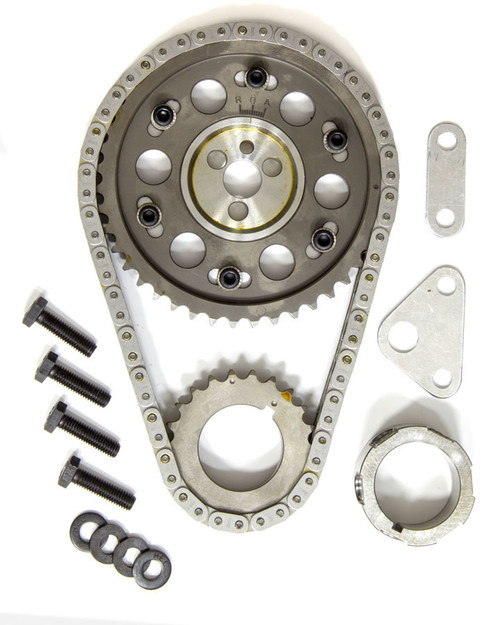 Timing Chain Set - Gold Series - Double Roller - Keyway Adjustable - Needle Bearing - Billet Steel - GM LS-Series - Kit