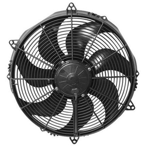 Electric Cooling Fan - High Performance - 16 in Fan - Puller - 2024 CFM - 24V - Curved Blade - 16.30 x 15.75 x 3.47 in Thick - Plastic - Each