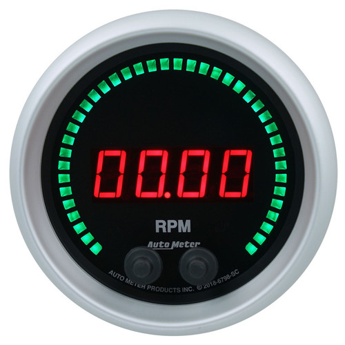 Tachometer - Sport-Comp Elite - Digital - Electric - 0-16000 RPM - 3-3/8 in - Black Face - Each