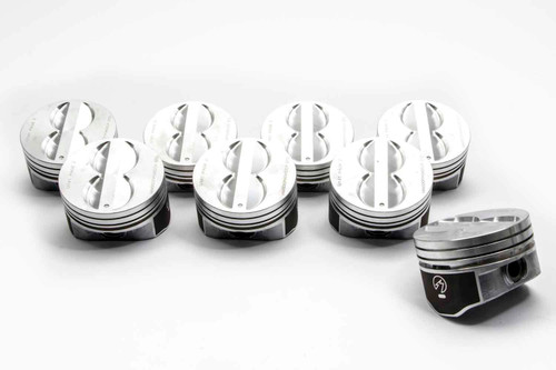 Piston - Speed Pro - Hypereutectic - 4.030 in Bore - 5/64 x 5/64 x 3/16 in Ring Grooves - Minus 6.90 cc - Coated Skirt - Small Block Chevy - Set of 8