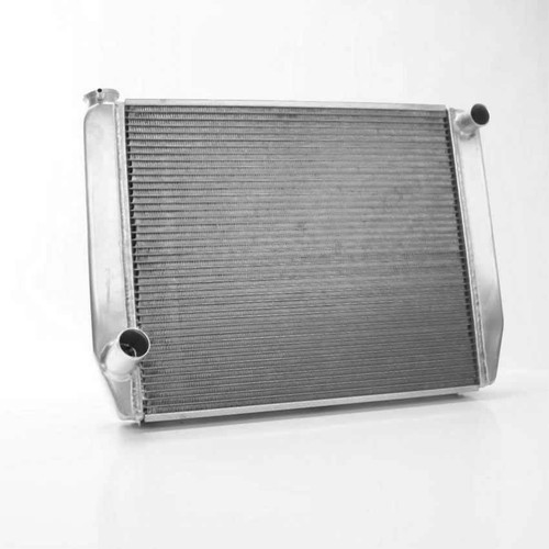 Radiator - Universal Fit - 26 in W x 19 in H x 3 in D - Passenger Side Inlet - Driver Side Outlet - Aluminum - Natural - Each