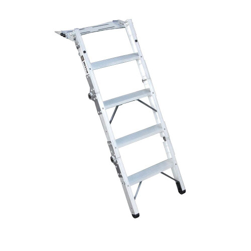 Tailgate Ladder - Truck-Pal - 38 in Extended Length - Aluminum - Brushed - Various Applications - Each