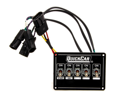 Switch Panel - Extreme - Dash Mount - 4-1/8 x 3 in - 4 Toggles / 1 Momentary Toggle - Black - Dual Distributor Pickups - Each