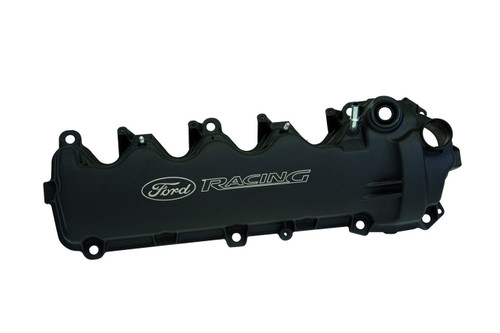 Valve Cover - Short - Gaskets / Fasteners - Ford Racing Logo - Aluminum - Black Powder Coat - 3 Valve - Ford Modular - Pair