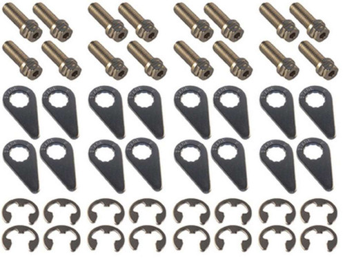 Header Bolt - Locking - 3/8-16 in Thread - 1 in Long - Hex Head - Stainless - Natural - Various Applications - Set of 16