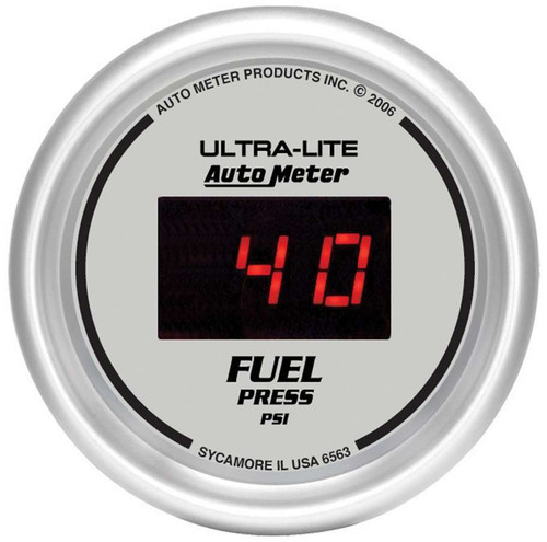 Fuel Pressure Gauge - Ultra-Lite - 5-100 psi - Electric - Digital - 2-1/16 in Diameter - Silver Face - Each
