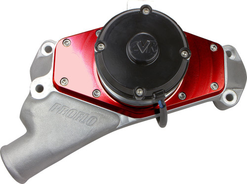 Water Pump - Electric - 1-3/4 in Hose Barb Inlet - Aluminum - Natural / Red Anodized - Big Block Chevy - Kit