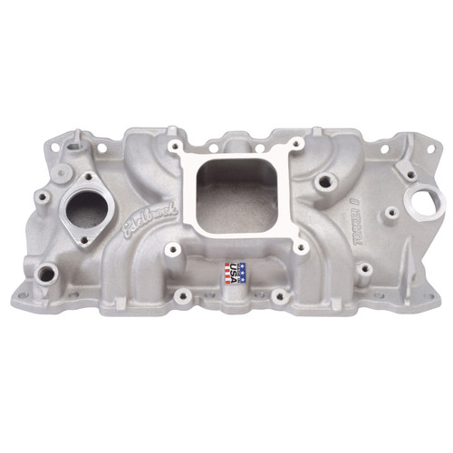 Intake Manifold - Torker II - Square Bore - Single Plane - Aluminum - Natural - Small Block Chevy - Each