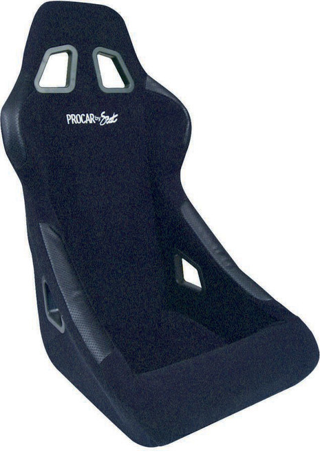Seat - Pro-Sport - Non-Reclining - Side Bolsters - Harness Openings - Fiberglass Composite - Velour - Black - Each