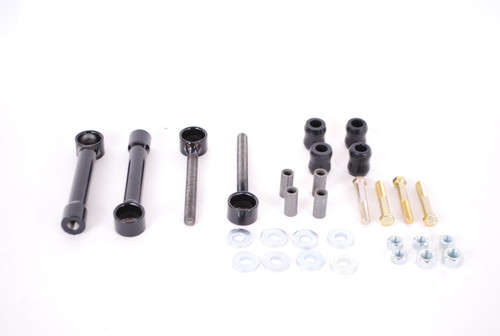 End Link - 8 to 11 in Adjustable - Straight - Bolts / Nuts / Rubber Bushings / Sleeves / Washers - Steel - Natural - Various Applications - Kit