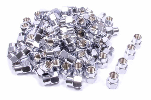 Lug Nut - Short Mag - 1/2-20 in Right Hand Thread - 13/16 in Hex Head - 0.500 in Shank - Open End - Steel - Chrome - Set of 100