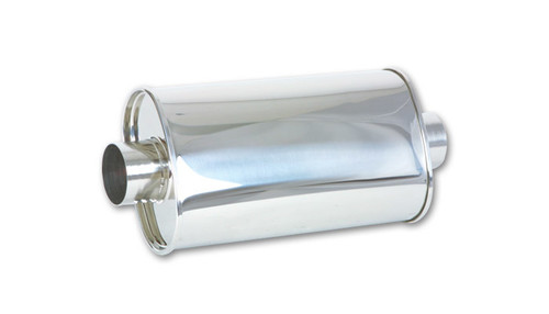 Muffler - Streetpower - 3 in Center Inlet - 3 in Center Outlet - 5 x 9 in Oval Body - 20 in Long - Stainless - Polished - Universal - Each