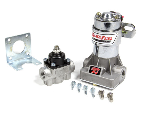 Fuel Pump - Electric - In-Line - 125 gph at 14 psi - 3/8 in NPT Female Inlet / Outlet - Regulator - Silver - Gas - Each