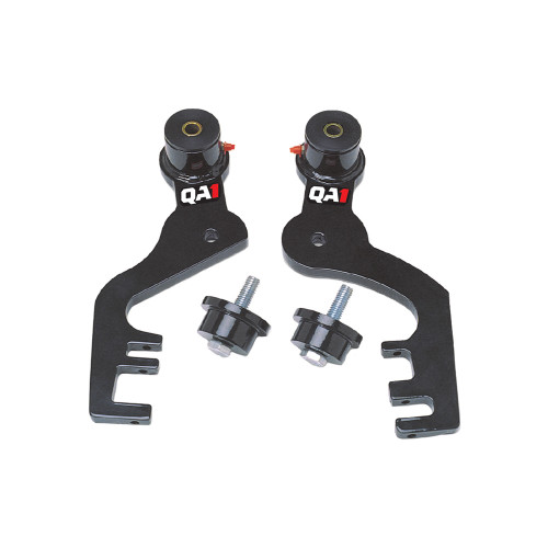 Traction Bars - Anti-Hop - Bolt-On - Graphite / Polyurethane Bushings - Steel - Black Powder Coat - GM A-Body 1964-72 - Pair