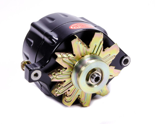 Alternator - Smooth Look Upgrade - 150 amps - 12V - 1-Wire - Single V-Belt Pulley - Aluminum Case - Black Powder Coat - Ford - Each
