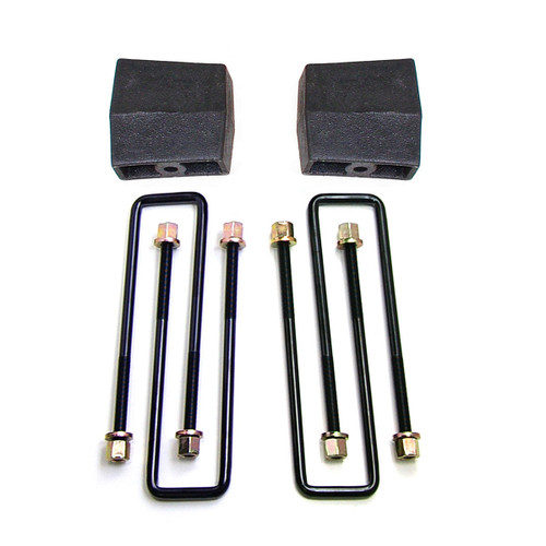 Leaf Spring Block Kit - 5 in Lift - Hardware Included - Rear - Iron - Natural - GM Fullsize Truck 2014-18 - Kit
