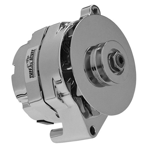 Alternator - 100 amps - 12V - External Regulator - Single V-Belt Pulley - Aluminum Case - Chrome - Ford - Each