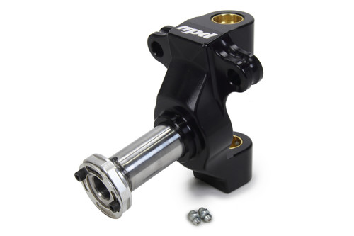 Spindle - Aluminum Body - 10 Degree Steel Snout - Steel Locknut Included - Aluminum / Steel - Black Anodized / Natural - Sprint Car - Each