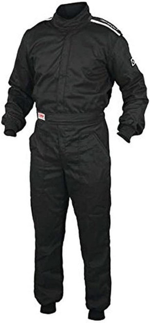 Driving Suit - OS 10 Cuff - 1-Piece - SFI 3.2A/1 - Single Layer - Fire Retardant Fabric - Black - X-Large - Each