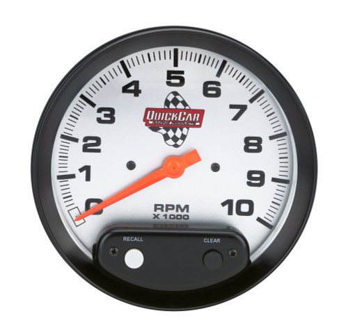 Tachometer - 10000 RPM - Analog - 5 in Diameter - Memory - Silver Face - Each