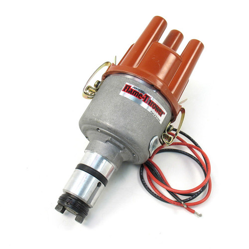 Distributor - Flame-Thrower Type 1 - Magnetic Pickup - Mechanical Advance - Socket Style - Red - Volkswagen 4-Cylinder - Each