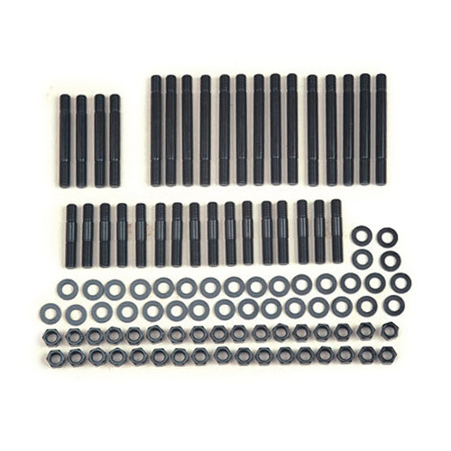 Cylinder Head Stud Kit - 12 Point Nuts - Chromoly - Black Oxide - GM W-Series - Kit