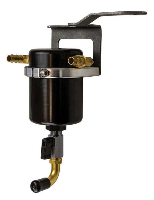 Air-Oil Separator - 2.875 in Diameter - 4.5 in Tall - 3/8 in NPT Female Inlet / Outlet - Aluminum - Black Anodized - GM LS-Series - GM Fullsize Truck 2014-19 - Kit