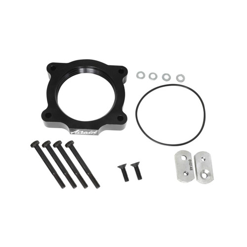 Throttle Body Spacer - Poweraid - 1 in Thick - Gasket / Hardware - Aluminum - Black Anodized - GM 4-Cylinder / V6 - Each