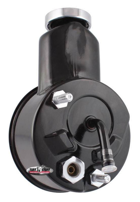Power Steering Pump - Saginaw - 3 gpm - 1200 psi - Steel - Black Powder Coat - V8 - Chevy Corvette 1966-74 - Each