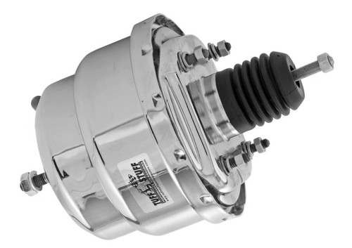 Power Brake Booster - 7 in OD - Dual Diaphragm - Steel - Chrome - Universal - Each