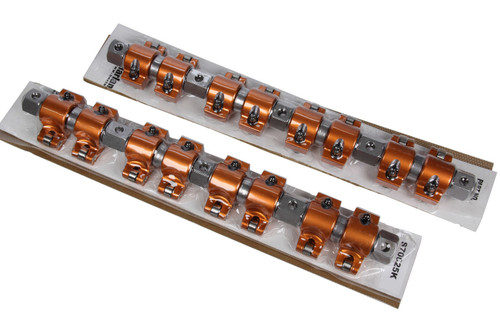 Rocker Arm - Heavy Duty - Shaft Mount - 1.50 Ratio - Roller Tip - Aluminum - Orange Anodized - Small Block Mopar - Kit