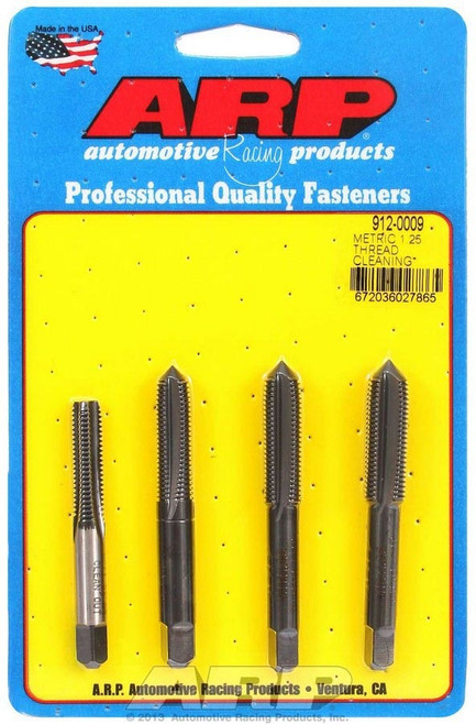 Thread Chaser - 8 mm x 1.25, 10 mm x 1.25, 11 mm x 1.25, and 12 mm x 1.25 Male Thread - Steel - Universal - Set of 4