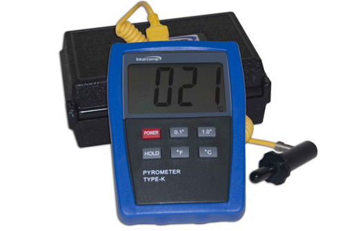 Pyrometer - Deluxe - Coil Cord Tire Probe - 0-1500 Degrees Fahrenheit - Carrying Case Included - Kit