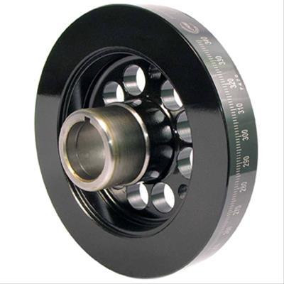 Harmonic Balancer - Race lightweight - 6.110 in OD - SFI 18.1 - Steel - Black Powder Coat - Internal Balance - Small Block Chevy - Each