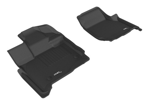 Floor Liner - Kagu - Front - Plastic - Black / Textured - SuperCab - Dual Post - Ford Fullsize Truck 2015-21 - Pair