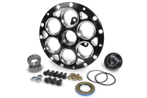Wheel Hub - Front - Driver Side - Direct Mount Ultra Hub - 13 in / 15 in Full Center - 3-Lug Rotor Mount - Aluminum - Black Anodized - Straight Spindle - Each