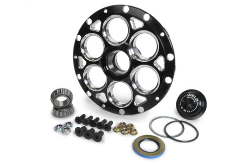 Wheel Hub - Front - Passenger Side - Direct Mount Ultra Hub - 13 in / 15 in Full Center - No Rotor Mount - Aluminum - Black Anodized - Straight Spindle - Each