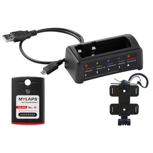 Transponder - TR2 - 5 Year Subscription - Charge Cradle / USB Cable / Vehicle Mount - MYLAPS Car / Bike Systems - Kit