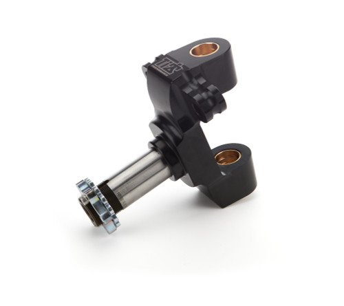 Spindle - Aluminum Body - 9 Degree Steel Snout - Steel Locknut Included - Aluminum / Steel - Black Anodized / Natural - Sprint Car - Each