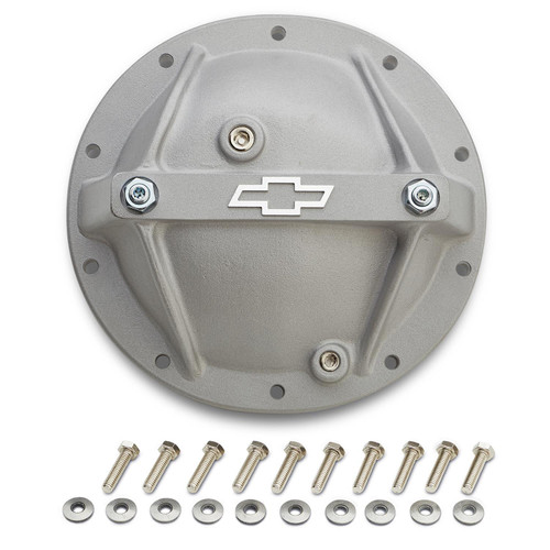 Differential Cover - Reinforced - Main Cap Bolts / Magnetic Drain Plug Included - Aluminum - Gray Crinkle Powder Coat - 7.5 in - GM 10-Bolt - Each