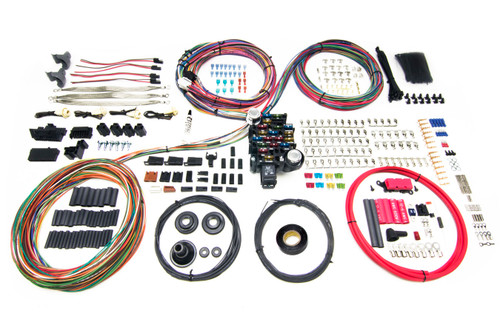 Car Wiring Harness - Pro Series - Customizable - 25 Circuit - Grommet Firewall Pass-Through - In Dash Key - GM - Kit