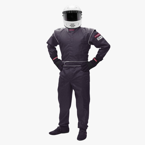 Suit - Junior Deluxe - Driving - 1 Piece - SFI 3.2A/1 - Single Layer - Fire Retardant Fabric - Black - Youth X-Large - Each