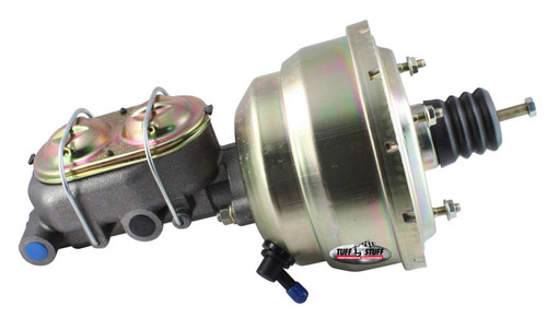 Master Cylinder and Booster - 1 in Bore - Dual Integral Reservoir - 8 in OD - Dual Diaphragm - Steel - Cadmium - Universal - Kit