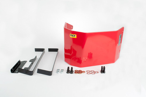Automatic Transmission Shield - SFI 4.1 - Aluminum - Red Powder Coat - TH400 - Kit