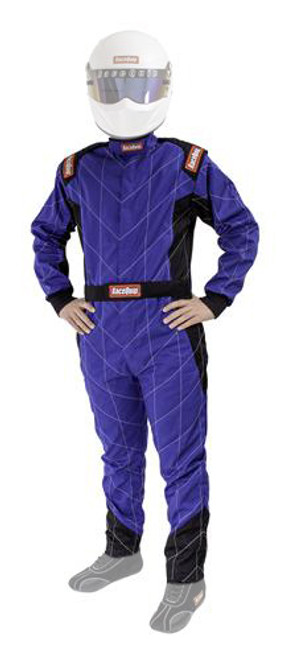 Driving Suit - Chevron-1 - SFI 3.2A/1 - Single Layer - Fire Retardant Cotton - Blue - Medium Tall - Each