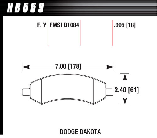 Brake Pads - HPS Compound - High Torque - Front - Mopar / Mitsubishi - Set of 4