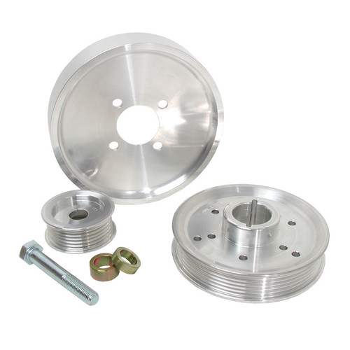 Pulley Kit - Under Drive - 6-Rib Serpentine - Aluminum - Polished - Ford Modular - Ford Mustang 2001-04 - Kit